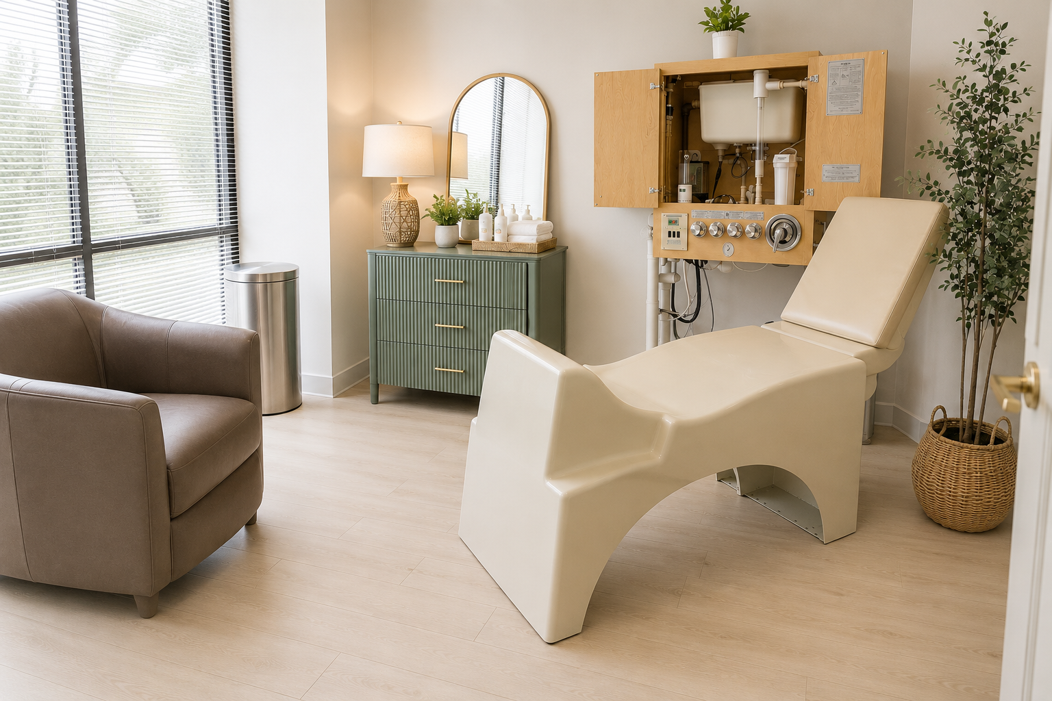Colon Hydrotherapy treatment room at Cleanz Med Spa in Glendale, AZ 