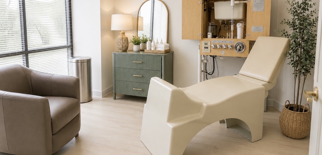 Colon Hydrotherapy treatment room at Cleanz Med Spa in Glendale, AZ